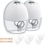 Wearable Breast Pump, Electric Breast Pump Hands Free with 3 Modes & 9 Levels, Portable Cordless Breast Pump for Travel, Office, Outdoors, 17/19/21/24mm Flanges